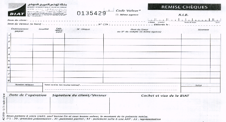 comment remplir bordereau remise cheque bnp