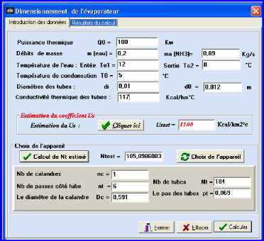 Calcul evaporateur frigorifique