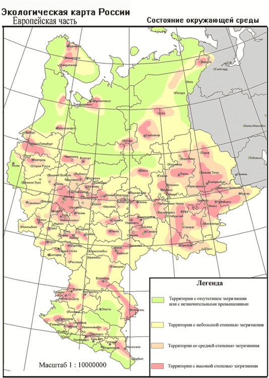 Карта эколога. Экологическая карта Европы.